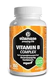Vitamin B Komplex hochdosiert & vegan, 180 Tabletten für 6 Monate, B1, B2, B3, B5, B6, B7, B9, B12 Vitamine in einer Tablette,...