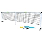 Scatch Set mit Tennisnetz und Schlägern - Netzgarnitur Kombi - Freistehendes Freizeit-Netz für Badminton, Street-Tennis und...