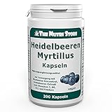 Heidelbeeren Myrtillus vegane Kapseln 200 Stk. mit Blaubeeren-Konzentrat, Aroniabeeren-Extrakt und Vitaminen C, B6, B12 und...