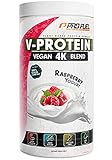 Vegan Protein HIMBEERE YOGHURT - V-Protein 4K Blend | Unglaublich lecker & cremig | 750g | Aus Sonnenblumen, Soja, Hanfsamen &...