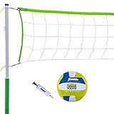 Franklin Sports Volleyball-Set - Strand und Hinterhof Volleyballnetz Set - Tragbares Volleyballnetz und Ballset mit Stangen und...
