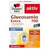 Doppelherz Glucosamin 700 Extra mit Chondroitin - Mit Vitamin C für die normale Funktion von Knorpel und Knochen - 30 Stück (1er...