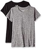 Amazon Essentials Damen Tech-Stretch-T-Shirt Mit Kurzen Ärmeln Und Rundhalsausschnitt (Erhältlich In Übergröße), 2er-Pack,...