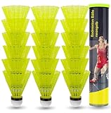 18x Federbälle gelb Badmintonbälle für Training & Wettkampf Badminton - für Outdoor & Indoor