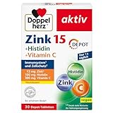 Doppelherz Zink 15 + Histidin + Vitamin C - 15 mg Zink als Beitrag für die normale Funktion des Immunsystems und für den Erhalt...