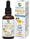 Propolis-in-Wasser-Lösung Extrakt 30% ohne Alkohol, Große Flasche 50 ml, Tinktur für Kinder & Tiere geeignet, Polyphenolen,...