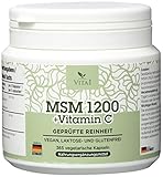 MSM +Vitamin C 365 Kapseln Vegan Unübertroffen in Reinheit und Qualität 99,9% Hochdosiertes MSM mit Vitamin C (natürlich)