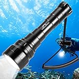 Willcrew DX60 6000 Lumens Tauchlampe bis 150m Tiefe, Tauchen Taschenlampe mit 6 LED, IPX8 Wasserdicht Unterwasser Tauchlampe,...