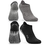Occulto Damen & Herren Yoga Socken 2-4er Pack (Modell: Mady) 2 Paare | Schwarz-Grau 43-46