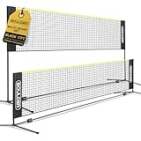 Boulder Volleyballnetz/Badminton Netz mit Stangen - 5,2m breit - Mobil & Höhenverstellbar - Tennis, Federball, Fußball u.a....