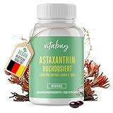 Vitabay Astaxanthin Hochdosiert VEGAN - 90 Astaxanthin Softgel Kapseln - Astaxanthin Kapseln Natürliches Astaxanthin 12mg -...