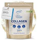 Collagen Pulver 1 KG - Bioaktives Kollagen Hydrolysat Peptide, Eiweiß-Pulver Geschmacksneutral, Wehle Sports Made in Germany...