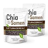 Naturacereal Premium Chia Samen 2kg - Reich an Omega-3, Ballaststoffen und Nährstoffen- Ideal für eine bewusste Ernährung