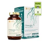 Veganes Omega 3 aus Algenöl | 120 hochdosierte Kapseln für 4 Monate | Eine Kapsel täglich zur Unterstützung der normalen Hirn,...