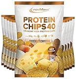 IronMaxx Protein Chips 40 High Protein Low Carb, Geschmack Cheese and Onion, 10x 50 g Beutel (10er Pack)