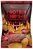 IronMaxx Protein Chips 40 - Hot Chili 1 x 50g | gebackene High Protein Chips, Low Carb und Glutenfrei | in vielen...