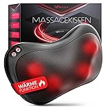 Wellax - Massagekissen mit Wärmefunktion & 360° Drehung - Shiatsu Nackenmassagegerät mit 3 Geschwindigkeiten für Schultern &...