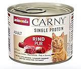 Carny Single Protein Katzenfutter Nass, Nassfutter für Katzen, Rind, 6 x 200g