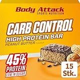 Body Attack Carb Control, Proteinriegel ohne Zuckerzusatz, Low Sugar– High Protein, Eiweißriegel mit Whey, auch in der Mix-Box...