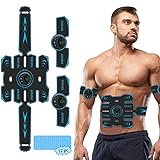 AILEDA Bauchmuskeltrainer,EMS Trainingsgerät, USB-Wiederaufladbarer Tragbarer Muskelstimulator,6 Modi & 9 Intensitäten,...