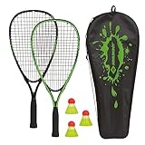 Schildkröt Speed-Badminton Set, 2 handliche Aluminium-Rackets, Länge 54,5cm, 3 windstabile Bälle, perfekt geeignet für ein...