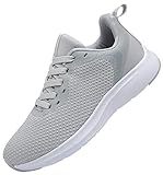 DAFENP Turnschuhe Sportschuhe Atmungsaktiv Laufschuhe Leichte Hallenschuhe Fitness Sneaker für Herren Damen XZ735-Grey-EU40
