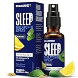 BRAINEFFECT SLEEP SPRAY STRONG Das Original® - Melatonin Spray Hochdosiert - 240 Tage Vorrat Einschlafspray - mit Minze, Zitrone,...