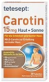 tetesept Carotin 15 mg Haut + Sonne – Haut Vitamine für die Schönheit gebräunter Haut – Nahrungsergänzungsmittel mit...
