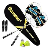 Senston Graphit Badminton Set Profi Badmintonschläger Leichtgewicht Badminton Schläger Federballschläger Set für Training,...