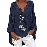 Activewear-Shirts & Blusen für Damen Longbluse Damen Kurzarm Nirvana t-Shirt Women Fashion Casual Print V-Neck Loose Short Sleeve...