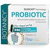 BOTANICY Probiotic - Präbiotika und Probiotika zur Darmsanierung - 10 Mrd. Laktobakterien & Bifidobakterien plus Vitamin D3-30...