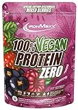 IronMaxx 100% Vegan Protein Zero - Mixed Berries 500g | zuckerfreies und proteinreiches Eiweißpulver aus 4 Komponenten | veganes...