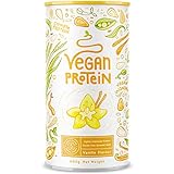 Vegan Protein - VANILLE - Pflanzliches Proteinpulver aus gesprossten Reis, Erbsen, Sojabohnen, Leinsamen, Amaranth, Sonnenblumen-...