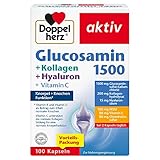 Doppelherz Glucosamin 1500 + Kollagen + Hyaluron – Mit Vitamin C als Beitrag zur normalen Kollagenbildung für eine...