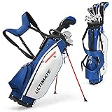 COSTWAY komplettes Herren Golfschläger Set, 9 teilige Golfschlägersätze rechtshändig mit Regenhaube, Golfset mit 1 Driver & 3...