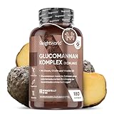 Glucomannan Kapseln 3540mg - Aus der Konjak Wurzel - Mit 500mg Cholin, 250mcg Chrom, Vitamin B3 & Vitamin D3-1 Monate Vorrat - 180...
