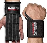 Handgelenk Bandagen + Fast Grip Zughilfen [Set] Profi Schnellverschluss (+ Trainingspläne) für Fitness, Krafttraining &...