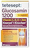 tetesept Glucosamin 1200 - Ergänzungspräparat mit Glucosamin und hochdosiertem Vitamin D3 & C - für gesunde Knochen und Knorpel...