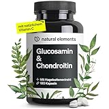 Glucosamin & Chondroitin – 180 Kapseln mit Vitamin C – trägt zu einer normalen Kollagenbildung bei – hochdosiert, ohne...