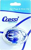 Cressi Unisex-Adult Ear Plugs & Nose Clip Nasenklammern-& Ohrenstöpselsets für Schwimmer, Blau, Eine Größe