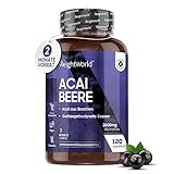 Acai Kapseln - 2600mg Acai Beeren Pulver - 120 vegane Kapseln - Acai Berry ohne Zusätze - Superfood reich an Antioxidantien - Von...