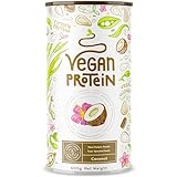 Vegan Protein - KOKOS - Pflanzliches Proteinpulver aus gesprossten Reis, Erbsen, Sojabohnen, Leinsamen, Amaranth, Sonnenblumen-...