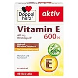 Doppelherz Vitamin E 600 N Weichkapseln – Arzneimittel pflanzlich und hochdosiert – Vitamin E zur Leistungssteigerung – 40...