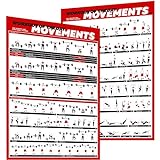Crossfit Übungs-Workout-Poster-Set - Anleitung mit 45 Haupt-WOD-Bewegungen für Ganzkörpertraining - Körpergewicht, Langhantel,...
