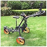 NENGGE EZ-Fold Golfwagen 3 Rädern Golftrolley Zieh Golfcarts Klappbar Golf Cart Push-Pull Professional Golf Pull Trolley mit...